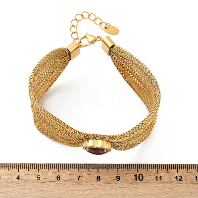 304 Stainless Steel Cubic Zircon Cable Chains Bracelets for Women BJEW-V013-01G-1