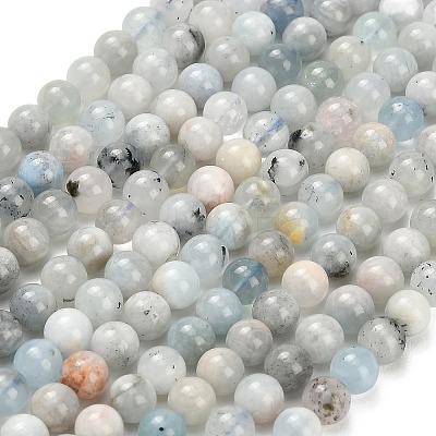 Natural Aquamarine Beads Strands X-G-F591-29A-6mm-02-1