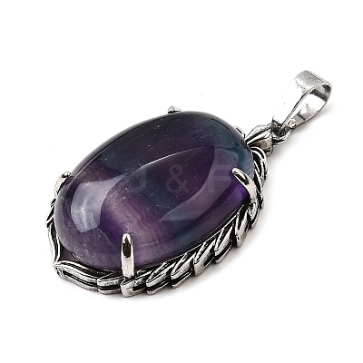 Natural Fluorite Pendants G-Q350-02K-1