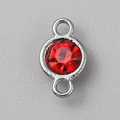 Faceted Glass Flat Round Connector Charms FIND-WH20042-56C-1