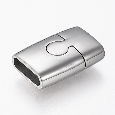Tarnish Resistant 304 Stainless Steel Magnetic Clasps with Glue-in Ends STAS-F130-62P-1