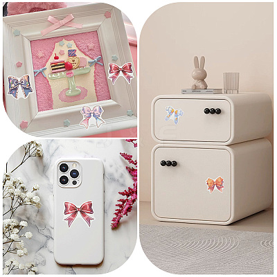 4 Sets PVC Plastic Decorative Sticker Labels DIY-SP0005-32C-1