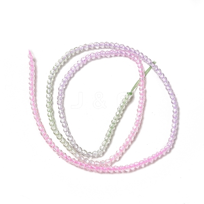 Transparent Gradient Color Glass Beads Strands GLAA-H021-01A-02-1