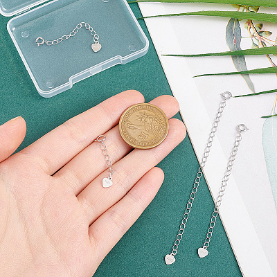 4Pcs 4 Styles Sterling Silver Chain Extender Sets DIY-GO0002-28-1
