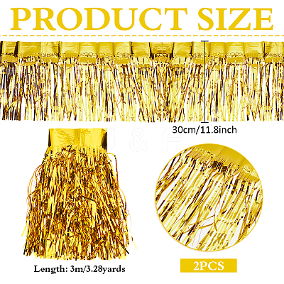 Plastic Foil Fringe Curtains DIY-WH0028-106C-1