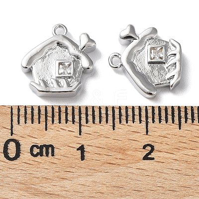 Brass Glass Charms KK-G474-07P-1