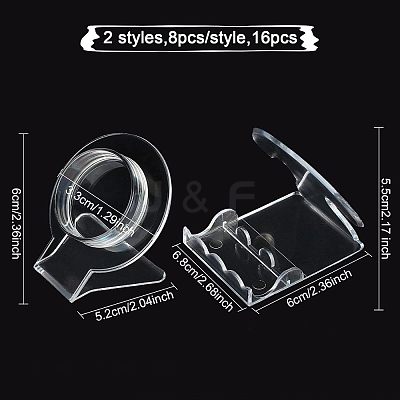 16 Pcs 2 Style Acrylic Bracelet Display Stands BDIS-FG0001-08-1