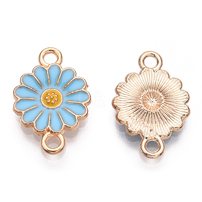 Zinc Alloy Enamel Sunflower Connector Charms ENAM-E011-01KCG-1