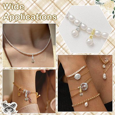 4Pcs 2 Colors Brass Micro Pave Clear Cubic Zirconia Fold Over Clasps KK-CJ0004-37-1