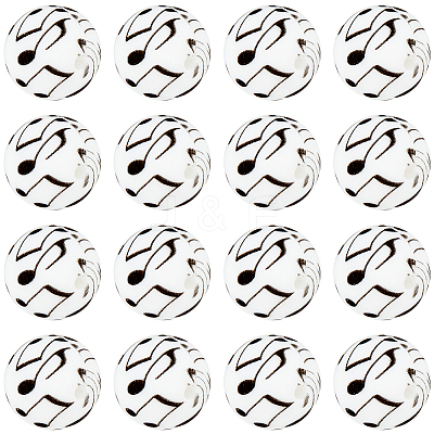 30Pcs Printed Silicone Focal Beads SIL-SC0001-73-1