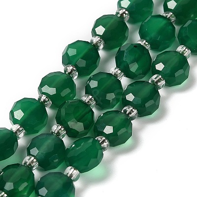 Natural Green Onyx Agate(Dyed & Heated) Beads Strands G-B153-B04-1