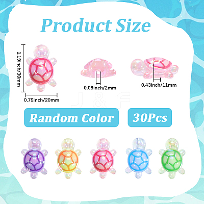 30Pcs UV Plating Transparent Acrylic Beads TACR-SC0002-77-1