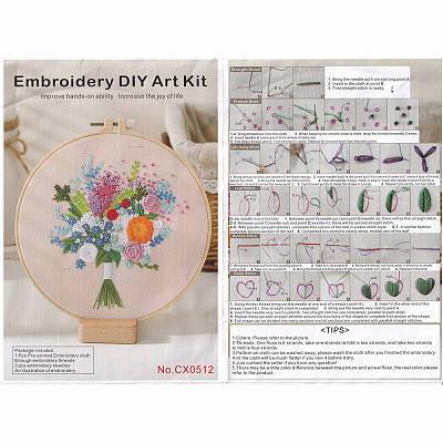 DIY Bouquet Pattern Embroidery Kit DIY-O021-15A-1