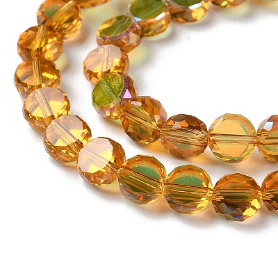 Transparent Electroplate Glass Beads Strands GLAA-Q099-D01-05-1