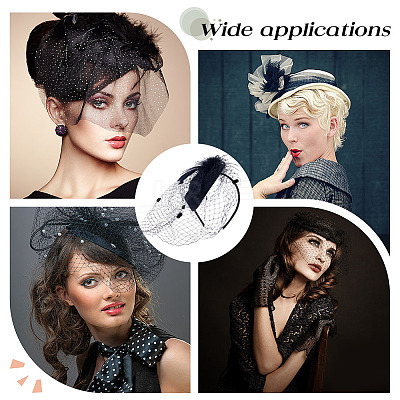 Mesh Veil Cloth Hair Bands AJEW-WH0248-740A-1