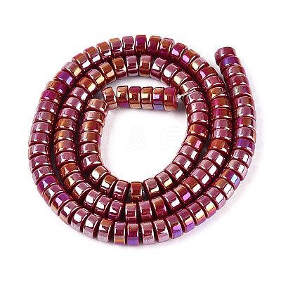 AB Color Plated Opaque Glass Beads Strands GLAA-T026-3x6mm-P14-1