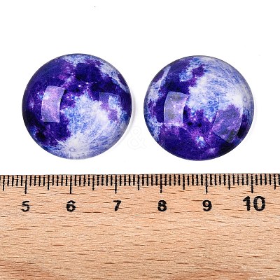 Fluorescent Glass Cabochons GGLA-T004-12F-1