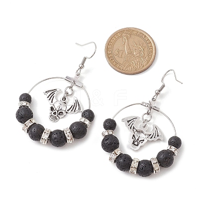 Brass with 304 Stainless Steel Dangle Earring EJEW-TA00466-1