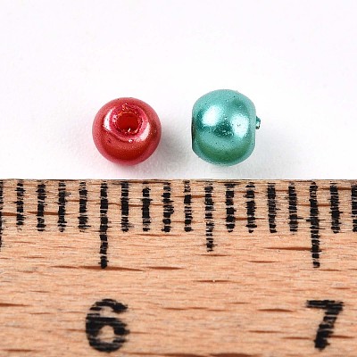 Baking Paint Pearlized Glass Pearl Beads X1-HY-Q003-3mm-M01-1