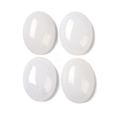 Natural White Jade Cabochons G-B080-01A-27-1