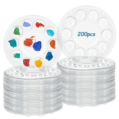 200Pcs Round PET Watercolor Oil Palette AJEW-WA0004-63-1