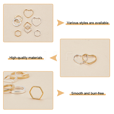 80Pcs 8 Style Brass Linking Rings KK-FH0005-70-1