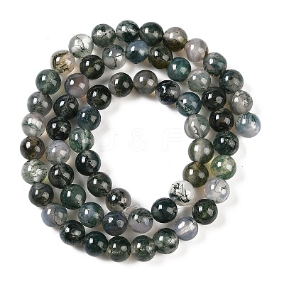 Natural Moss Agate Bead Strands G-J358-01-6mm-1