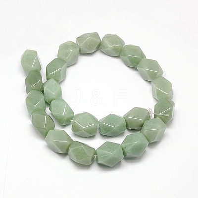 Natural Green Aventurine Faceted Rhombus Beads Strands G-L235A-08B-1
