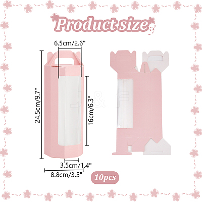 10Pcs Paper Gift Storage Boxes with Visible Window CON-WH0088-98A-1