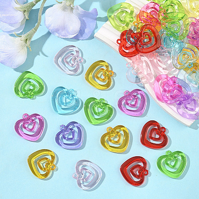 80Pcs Transparent Acrylic Pendants TACR-SP0001-32-1