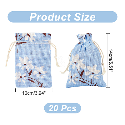 20Pcs Cotton Cloth Packing Pouches AJEW-PH0004-61-1
