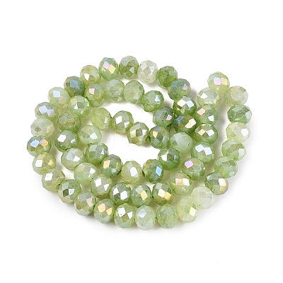 Electroplate Crackle Imitation Jade Glass Beads Strands LS-EGLA-Q131-02C-03-1