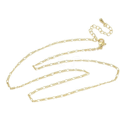 2MM Brass Figaro Chain Necklaces NJEW-P339-08G-1