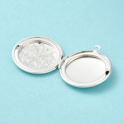 Rack Plating Brass Locket Pendants LS-KK-K277-06S-1