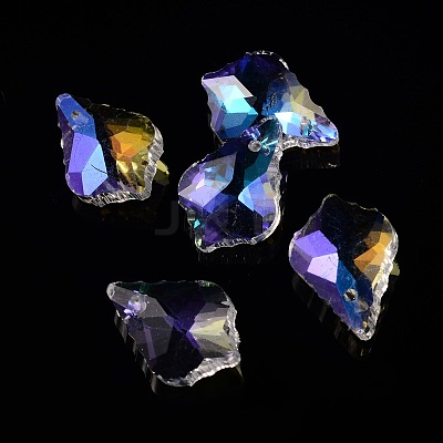 AB Color Plated Electroplate Glass Pendants X-EGLA-O003-06C-1