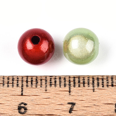 50Pcs Spray Painted Acrylic Beads MACR-YW0003-49-1