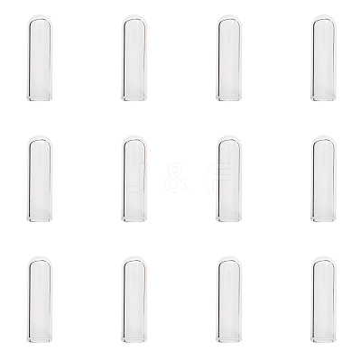 12Pcs Transparent Glass Straw Dustproof Covers AJEW-FG0002-37A-1