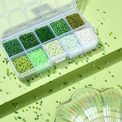 8500Pcs 10 Style Glass Seed Beads SEED-YW0001-80C-1