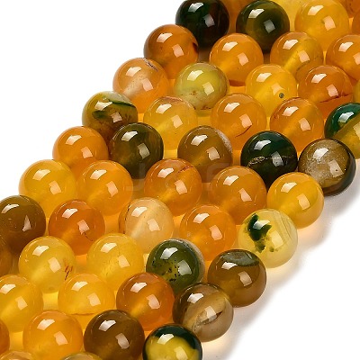 Dyed Natural Agate Beads Strands G-G203-10F-10mm-1
