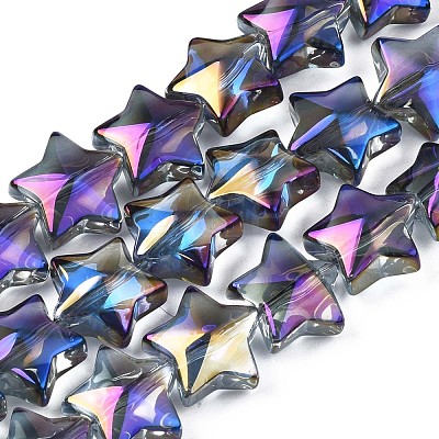 Electroplate Glass Beads Strand EGLA-S188-18-B01-1