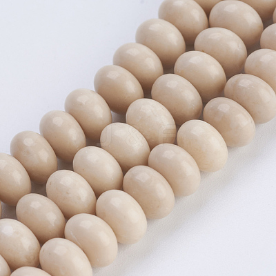Natural Petrified Wood Beads Strands G-P354-07-8x5mm-1