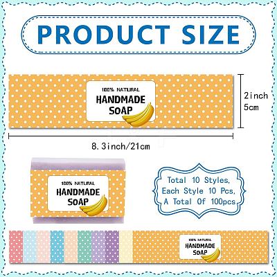 100Pcs 10 Style Rectangle Soap Paper Tag DIY-WH20027-008-1