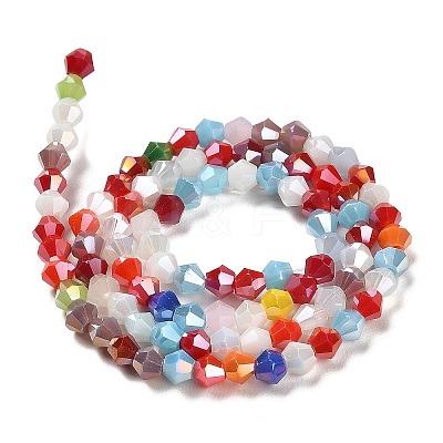 Opaque Solid Color Electroplate Glass Beads Strands EGLA-A039-P4mm-B16-1