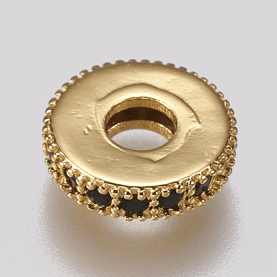 Brass Micro Pave Cubic Zirconia Bead Spacers LS-ZIRC-K074-11A-02G-1