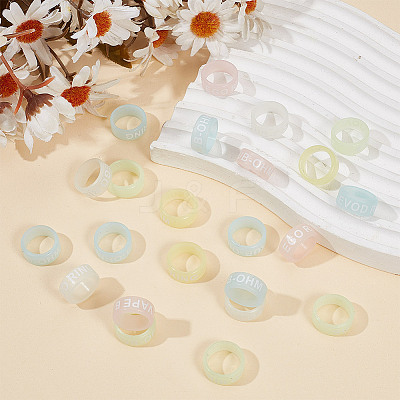 50Pcs 5 Colros Luminous Silicone Anti-Skid Ring SIL-GO0001-23-1
