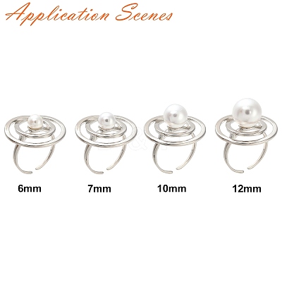 Rack Plating Brass Open Cuff Ring Settings KK-Z071-30P-1