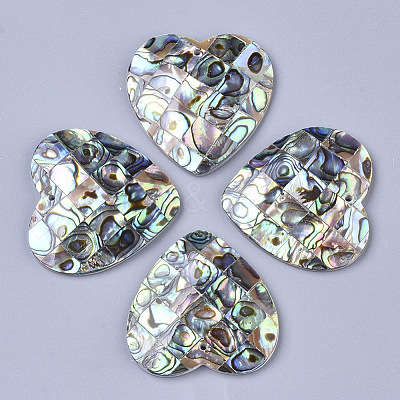 Single-Sided Natural Abalone Shell/Paua Shell Pendants SSHEL-N034-16-1