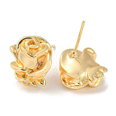 Brass Stud Earring Findings KK-R152-01G-1