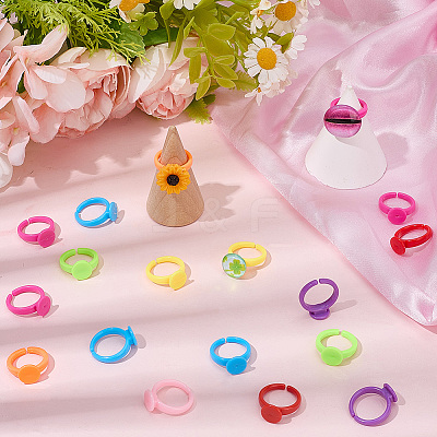 200Pcs Acrylic Open Cuff Ring Components SACR-SC0001-27-1