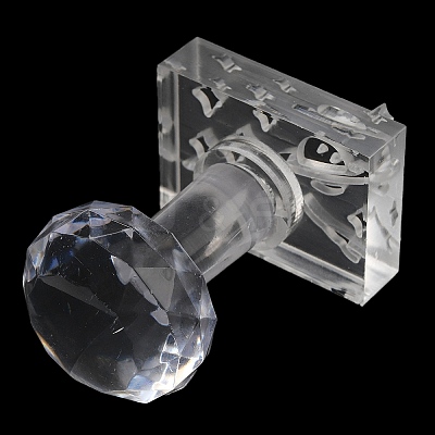 Clear Acrylic Soap Stamps with Handle DIY-XCP0002-91E-1